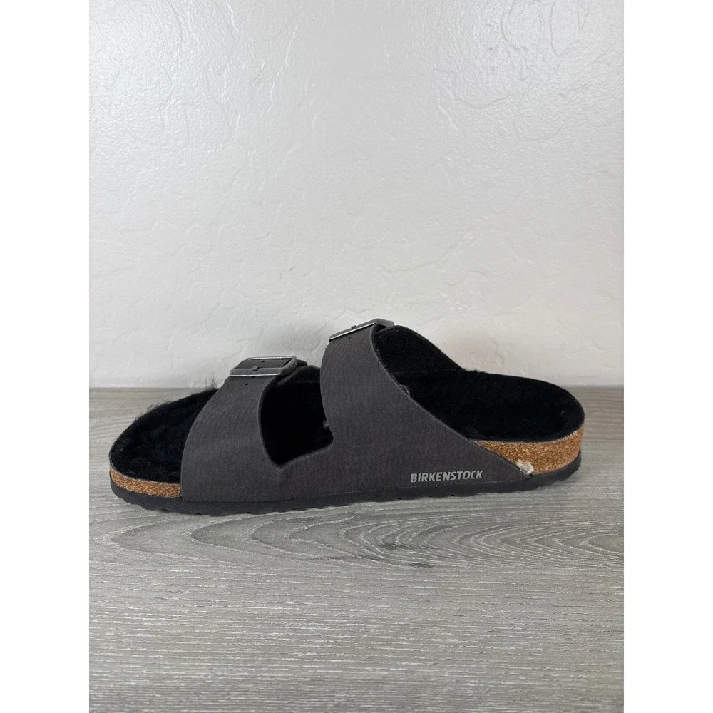 Birkenstock Arizona Shearling Desert Dusk Black Sandals Mens 8‎ Womens 10 EU 41